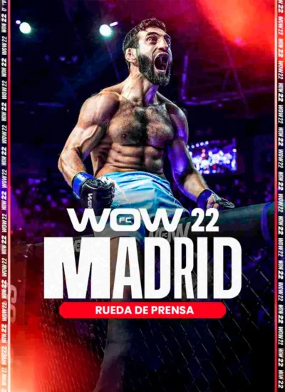 Pantalla LED de gran formato en la rueda de prensa de WOWFC 22